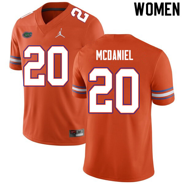Women #20 Mordecai McDaniel Florida Gators College Football Jerseys Sale-Orange